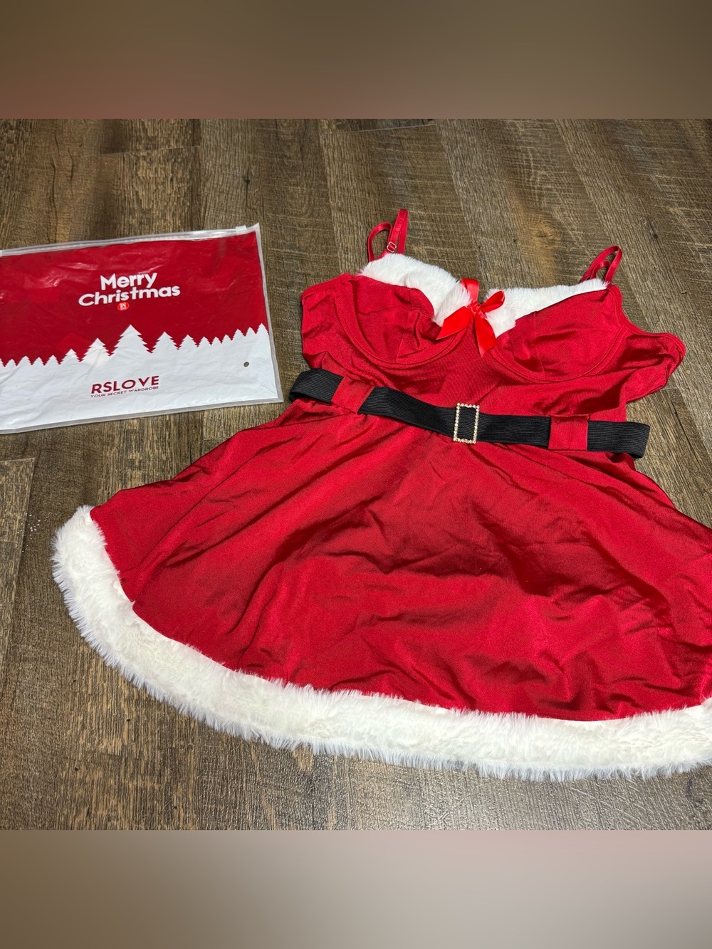 RSLOVE Santa babydoll Mrs. Claus lingerie dress size M